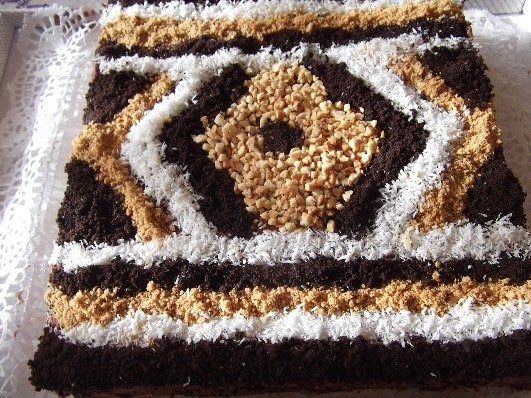 بالمراحل المصورة كيكة السجاد او الزربية 