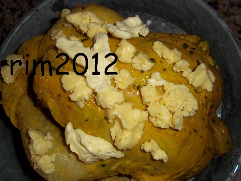 دجاج معمر في الفرن كايحمر الوجه قدام الضياف