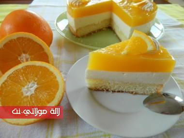 تحضير طورطة البرتقال الطبقات بالكريم باتسيير