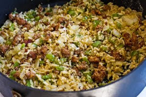 Stuffed Green Peppers with Brown Rice, Italian Sausage, and Parmesan found on KalynsKitchen.com