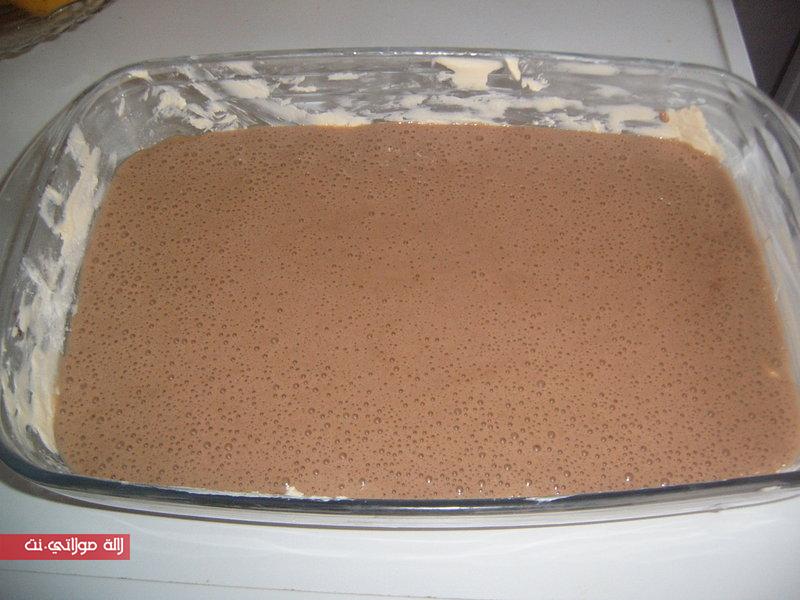 طريقة تحضير كيكة الطبقات بالشكلاط روعة بالصور