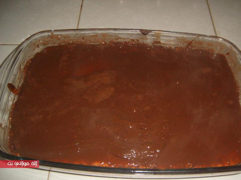 طريقة تحضير كيكة الطبقات بالشكلاط روعة بالصور