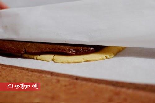   طريقة تحضير صابلي رولي بالكاكاو رائع بالصور