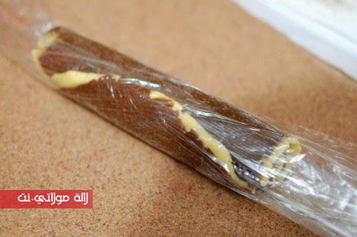   طريقة تحضير صابلي رولي بالكاكاو رائع بالصور