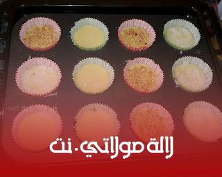 وصفة مادلين او كاب كيك بالمربى مع فكرة بسيطة لتوزيع العجين 